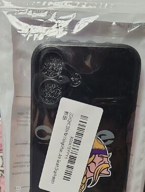 Black Smartphone Case with Viking Sticker Iphone 16